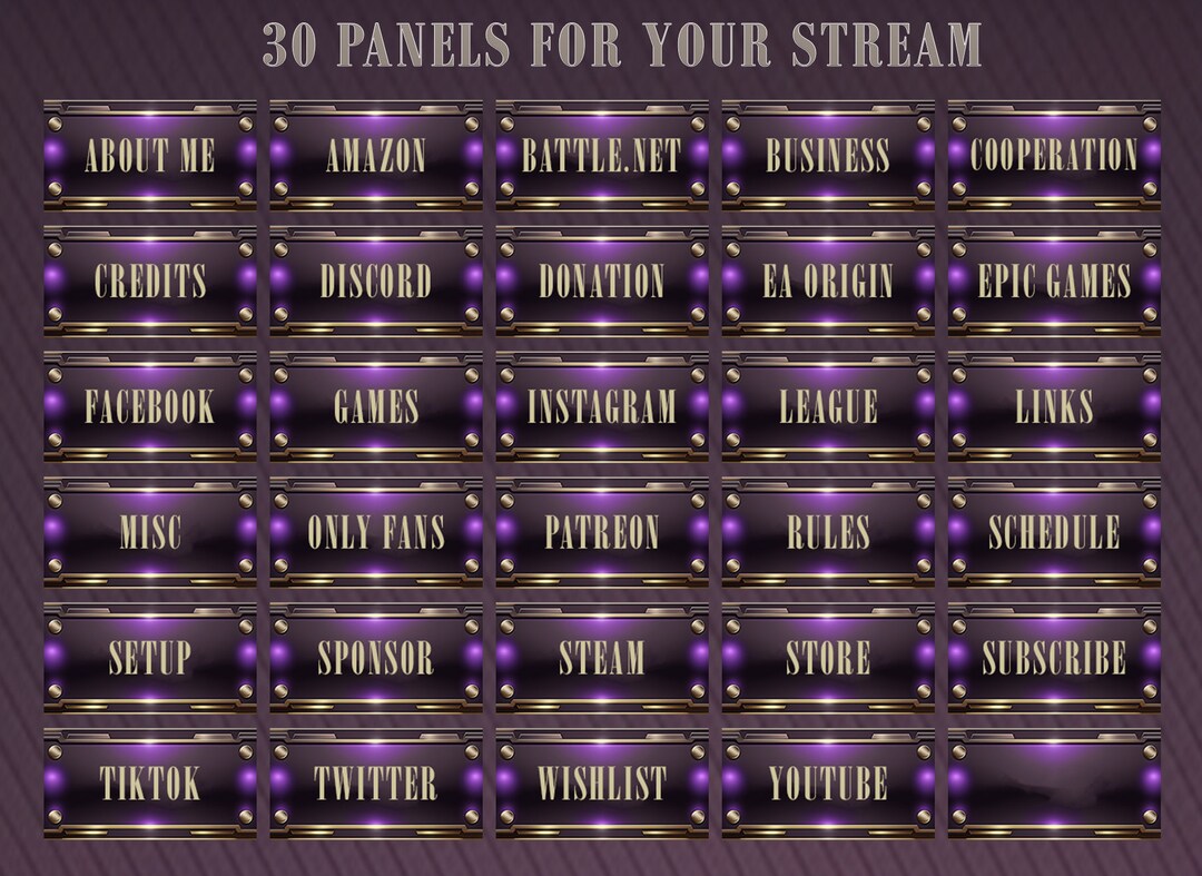 Abstract Twitch Panels Including Canva Link Stream Twitch Youtube Live ...