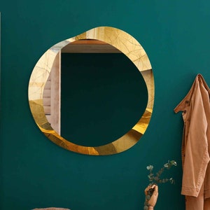 Asymmetrical Mirror, Irregular Mirror, Mirror Wall Decor on Tempered Glass, Entryway Hallway Mirror, Mirror for Bathroom,  Luxury Home Decor