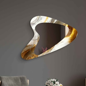 Asymmetrical Mirror, Irregular Mirror, Mirror Wall Decor on Tempered Glass, Entryway Hallway Mirror, Mirror for Bathroom,  Luxury Home Decor