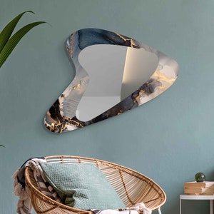 Asymmetrical Mirror, Irregular Mirror, Mirror Wall Decor on Tempered Glass, Entryway Hallway Mirror, Mirror for Bathroom,  Luxury Home Decor
