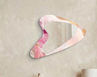 Asymmetrical Mirror, Irregular Mirror, Mirror Wall Decor on Tempered Glass, Entryway Hallway Mirror, Mirror for Bathroom,  Luxury Home Decor