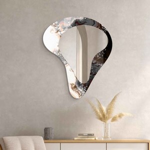 Asymmetrical Mirror, Irregular Mirror, Mirror Wall Decor on Tempered Glass, Entryway Hallway Mirror, Mirror for Bathroom,  Luxury Home Decor