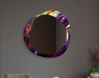 Asymmetrical Mirror, Irregular Mirror, Mirror Wall Decor on Tempered Glass, Entryway Hallway Mirror, Mirror for Bathroom,  Luxury Home Decor