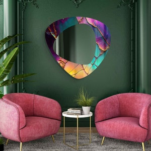 Asymmetrical Mirror, Irregular Mirror, Mirror Wall Decor on Tempered ...