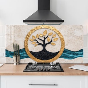 Tempered Glass Backsplash, Kitchen Sink Cover, Splashback Tile, Backsplash Guard, Stove Back Top Cover, Kitchen Decor, Glass Cutting Board