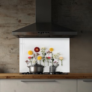 Dosseret en verre trempé, Couvercle d'évier de cuisine, Crédence en carreau, Protection de dosseret, Couvercle arrière de cuisinière, Décoration de cuisine, Planche à découper en verre