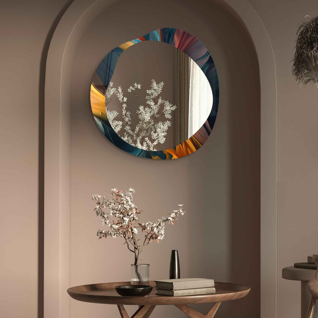 Asymmetrical Mirror, Irregular Mirror, Mirror Wall Decor on Tempered ...