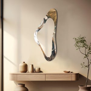 Asymmetrical Tempered Glass Wall Art, Irregular Wall Decor, Aesthetic Home Wall Decor, Entryway Hallway Wall Art, Luxury Home Decor