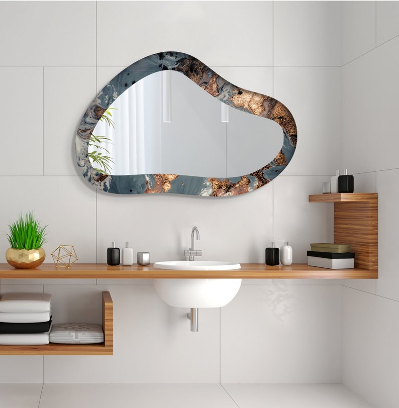 Asymmetrical Mirror, Irregular Mirror, Mirror Wall Decor on Tempered