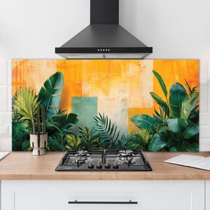 Dosseret en verre trempé, Couvercle d'évier de cuisine, Crédence en carreau, Protection de dosseret, Couvercle arrière de cuisinière, Décoration de cuisine, Planche à découper en verre