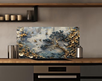 Tempered Glass Backsplash, Kitchen Sink Cover, Splashback Tile, Backsplash Guard, Stove Back Top Cover, Kitchen Decor, Glass Cutting Board