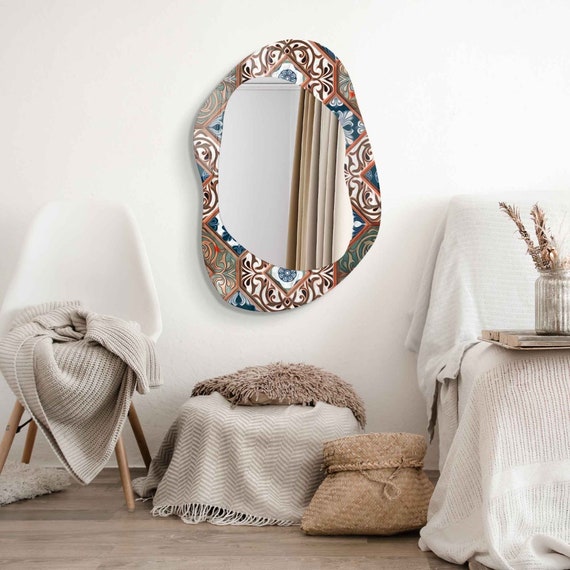 Asymmetrical Mirror, Irregular Mirror, Mirror Wall Decor on Tempered Glass,  Entryway Hallway Mirror, Mirror for Bathroom, Luxury Home Decor 