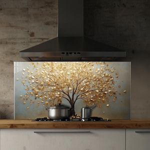 Dosseret en verre trempé, Couvercle d'évier de cuisine, Crédence en carreau, Protection de dosseret, Couvercle arrière de cuisinière, Décoration de cuisine, Planche à découper en verre