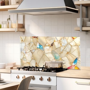 Tempered Glass Backsplash, Kitchen Sink Cover, Splashback Tile, Backsplash Guard, Stove Back Top Cover, Kitchen Decor, Glass Cutting Board