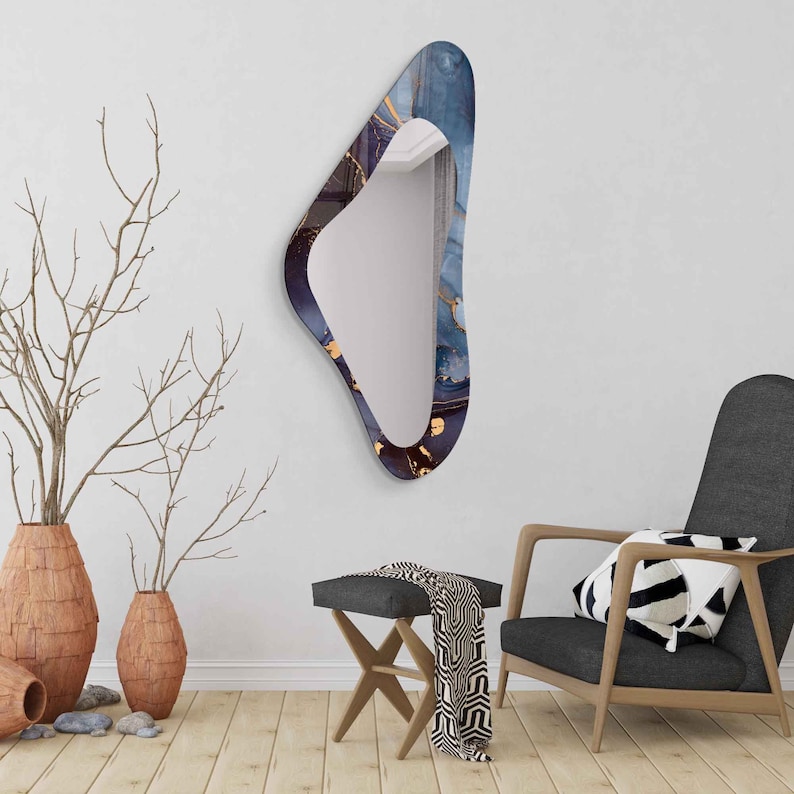 Asymmetrical Mirror, Irregular Mirror, Mirror Wall Decor on Tempered ...