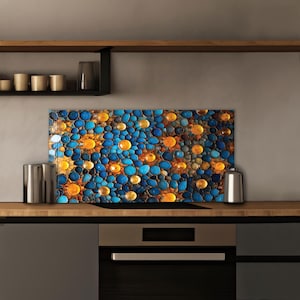 Dosseret en verre trempé, Couvercle d'évier de cuisine, Crédence en carreau, Protection de dosseret, Couvercle arrière de cuisinière, Décoration de cuisine, Planche à découper en verre