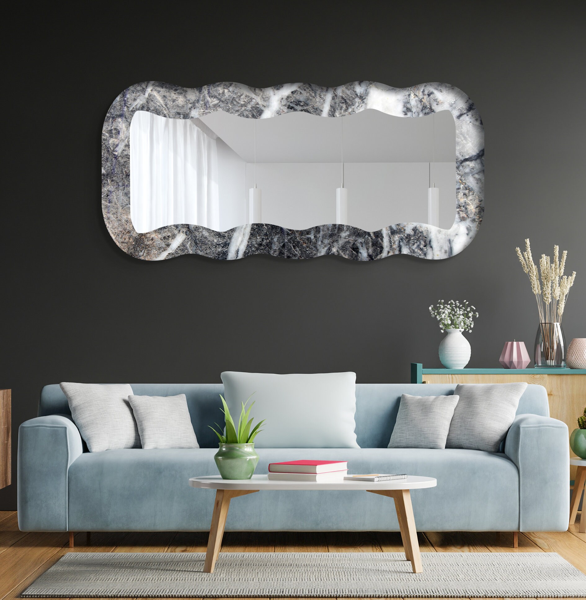 Specchio da parete per bagno 24 x 82 Specchio rettangolare senza cornice per bagno e soggiorno/orizzontale o verticale