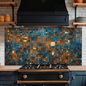 Dosseret en verre trempé, Couvercle d'évier de cuisine, Crédence en carreau, Protection de dosseret, Couvercle arrière de cuisinière, Décoration de cuisine, Planche à découper en verre