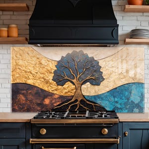 Tempered Glass Backsplash, Kitchen Sink Cover, Splashback Tile, Backsplash Guard, Stove Back Top Cover, Kitchen Decor, Glass Cutting Board