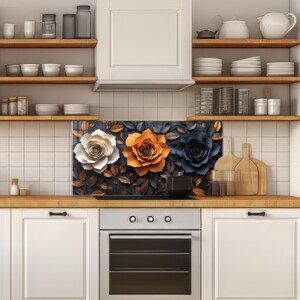 Tempered Glass Backsplash, Kitchen Sink Cover, Splashback Tile, Backsplash Guard, Stove Back Top Cover, Kitchen Decor, Glass Cutting Board