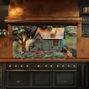 Dosseret en verre trempé, Couvercle d'évier de cuisine, Crédence en carreau, Protection de dosseret, Couvercle arrière de cuisinière, Décoration de cuisine, Planche à découper en verre