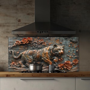 Dosseret en verre trempé, Couvercle d'évier de cuisine, Crédence en carreau, Protection de dosseret, Couvercle arrière de cuisinière, Décoration de cuisine, Planche à découper en verre