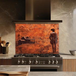 Dosseret en verre trempé, Couvercle d'évier de cuisine, Crédence en carreau, Protection de dosseret, Couvercle arrière de cuisinière, Décoration de cuisine, Planche à découper en verre