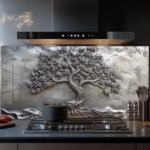 Dosseret en verre trempé, Couvercle d'évier de cuisine, Crédence en carreau, Protection de dosseret, Couvercle arrière de cuisinière, Décoration de cuisine, Planche à découper en verre