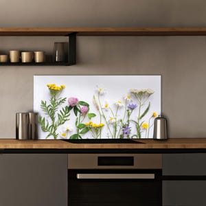 Dosseret en verre trempé, Couvercle d'évier de cuisine, Crédence en carreau, Protection de dosseret, Couvercle arrière de cuisinière, Décoration de cuisine, Planche à découper en verre