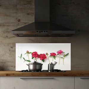Dosseret en verre trempé, Couvercle d'évier de cuisine, Crédence en carreau, Protection de dosseret, Couvercle arrière de cuisinière, Décoration de cuisine, Planche à découper en verre