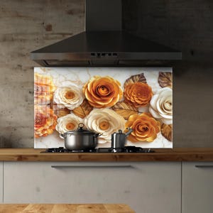 Tempered Glass Backsplash, Kitchen Sink Cover, Splashback Tile, Backsplash Guard, Stove Back Top Cover, Kitchen Decor, Glass Cutting Board