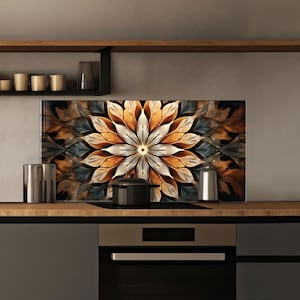 Dosseret en verre trempé, Couvercle d'évier de cuisine, Crédence en carreau, Protection de dosseret, Couvercle arrière de cuisinière, Décoration de cuisine, Planche à découper en verre