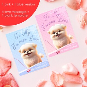 Süße Liebeskarte zum Valentinstag für Sie / Für Ihn / Für Freund / Für Freundin / Für Paar / Hund Welpen Design