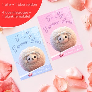 Valentine's Day Cute Love Card For Her / For Him / For Boyfriend / For Girlfriend / For Couple / Sheep Design