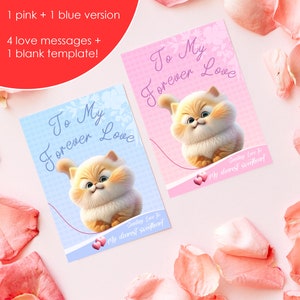 Niedliche Karte zum Valentinstag für Sie / Ihn / Freundin / Freund / Paar / Kätzchen Design