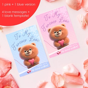Valentine&#39;s Day Cute Love Card For Her / For Him / For Boyfriend / For Girlfriend / For Couple / Bear Design