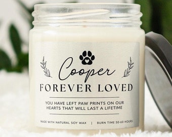 Custom Pet Memorial Candle, Pet Remembrance Gift, Dog Remembrance, Pet Sympathy For Fur Parents, Loss Of Cat, Loss Of Dog, Dog Mom Gift