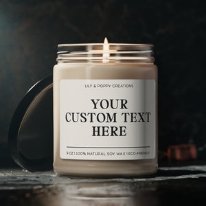 Candela personalizzata, Candela con etichetta vuota, Regalo di Natale, Regalo di compleanno, Regalo migliore amico, Candela divertente, Crea la tua etichetta di candela