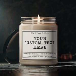 Candela personalizzata, Candela con etichetta vuota, Regalo di Natale, Regalo di compleanno, Regalo migliore amico, Candela divertente, Crea la tua etichetta di candela