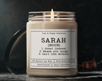 Personalised Name Definition Candle, Personalized Friend Gift, Custom Candle, Friend Birthday Gifts, Custom bridesmaid gift, Gift for Mom