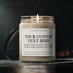 Candela personalizzata, Crea la tua etichetta di candela, Regali di testo personalizzati, Candela personalizzata, Candela divertente, Regalo migliore amico, Candela di Natale