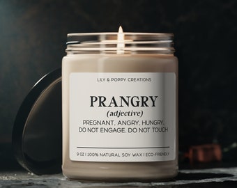 Prangry Candle, Mom To Be Gift, Expecting mom gift, New Mom Gift, Pregnancy Announcement Gift, Funny Pregnancy gift, Baby Shower Gift
