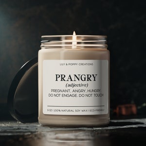 Prangry Candle, Mom To Be Gift, Expecting mom gift, New Mom Gift, Pregnancy Announcement Gift, Funny Pregnancy gift, Baby Shower Gift