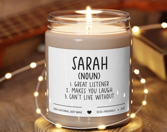 Personalised Name Definition Candle, Personalized Friend Gift, Custom Candle, Friend Birthday Gifts, Custom bridesmaid gift, Gift for Mom