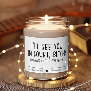 Law School Candle Gift, Future Lawyer candle, Attorney Gift, Bar Exam gift, Law student gift, Law Degree Gift, Lawyer to be Gift, Gag Candle