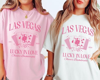 Las Vegas Bachelorette Shirt, Lucky in Love Bachelorette Shirt, Retro Casino Bach Trip Tee, Poker Dice Bachelorette, Custom Wedding Shirt