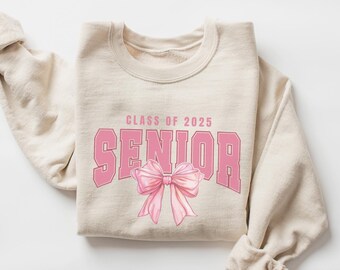 Custom Year Senior Sweater, Senior Sweatshirt, Class of 2025, College High School Senior, Coquette senior shirt, High School Leaver Shirt