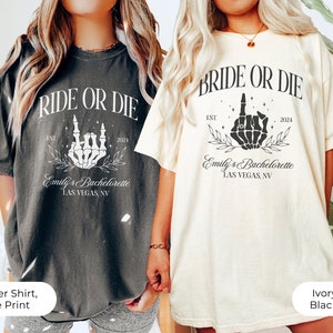 Bride Or Die Bachelorette Shirts, Til Death Do We Party, Halloween Bachelorette Shirts, Gothic Bachelorette, Spooky Bridesmaid Gifts