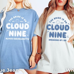Chemises EVJF Cloud Nine, Chemise EVJF personnalisée, Chemises Bach Club personnalisées, Chemise EVJF de luxe, Mariée sur Cloud Nine