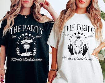 Celestial vrijgezellenshirts, shirt Witchy bruid, tarotkaart bruid shirt, tarot vrijgezellenfeest, aangepaste vrijgezellenshirts, Bach Party shirts